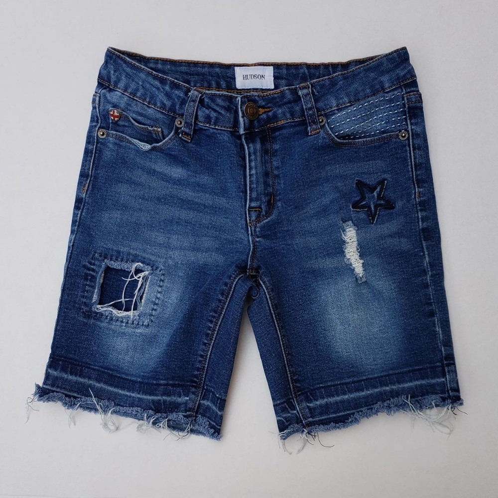 Girl's HUDSON Denim Stretchy Shorts sz 16 - Picture 3 of 8